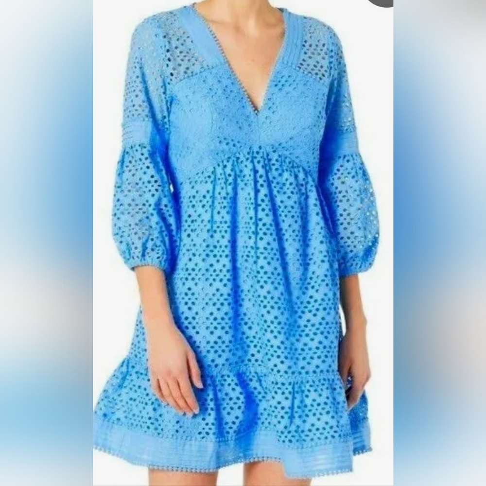 Lilly Pulitzer blue Sundress with Bishop Sleeves